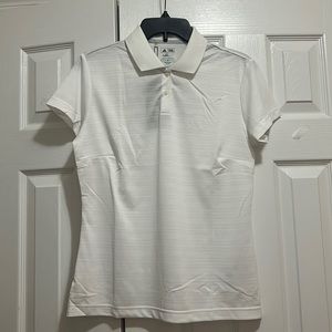 NWT white adidas climalite golf polo size M